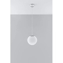 Luminaire Center Suspension Ugo Verre Chrome 1 ampoule 80cm