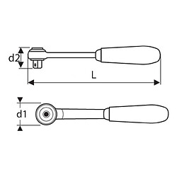 Stanley Expert by Facom - Cliquet tête ronde 1/4" 140 mm - E030601