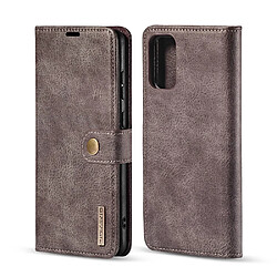 Dg.Ming Etui en PU + TPU fente 2 en 1 amovible gris pour votre Samsung Galaxy S20 Plus