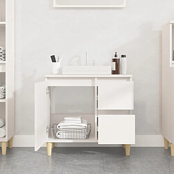 Avis Maison Chic Armoire de salle de bain,Meuble de rangement,Meuble haut blanc 65x33x60 cm bois d'ingénierie -GKD833985