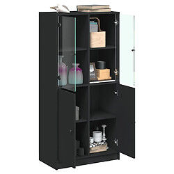 Avis vidaXL Buffet haut avec portes noir 68x37x142 cm bois d'ingénierie