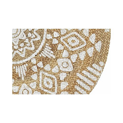 Aubry Gaspard Tapis rond en jute naturelle motif ethique.