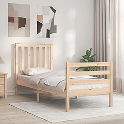 Maison Chic Cadre/structure de lit avec tête de lit pour adulte - Lit Moderne Chambre petit simple bois massif -MN45860