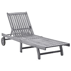 Helloshop26 Transat chaise longue bain de soleil lit de jardin terrasse meuble d'extérieur bois d'acacia solide 02_0012703