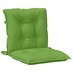 Acheter vidaXL Coussins de chaise à dossier bas lot de 6 vert mélangé tissu