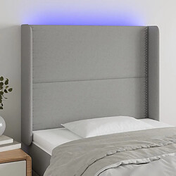 Maison Chic Tête de lit moderne à LED lumineuse pour chambre - Décoration de lit Gris clair 83x16x118/128 cm Tissu -MN71837