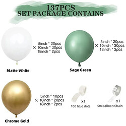 Avis Euro Mega Kit Guirlande Ballon Arche Ballon Vert Blanc Décoration Mariage Fête Anniversaire