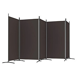 Acheter vidaXL Cloison de séparation 5 panneaux Marron 433x180 cm Tissu