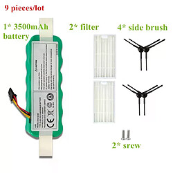 Filtre de batterie pour aspirateur Robot, 14.4V, 3500mAh, pour panda X500, Ecovacs Deebot CR120, pièces de brosse, X500, X580, X600