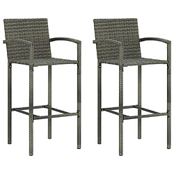 Avis Maison Chic Jeu de bar de jardin 3 pcs avec accoudoirs,Mobilier d'extérieur Résine tressée Gris -GKD807916