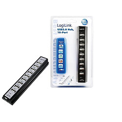 LOGILINK Hub USB 10 ports - USB 2.0 - Noir