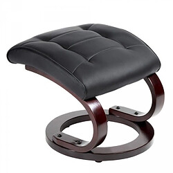 Acheter Helloshop26 Fauteuil de relaxation détente TV avec tabouret noir 1808002