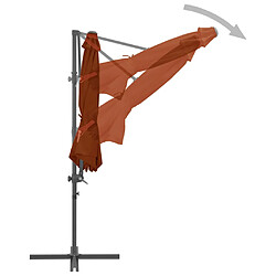 Helloshop26 Parasol déporté avec mât en acier 300 cm orange 02_0008478 pas cher