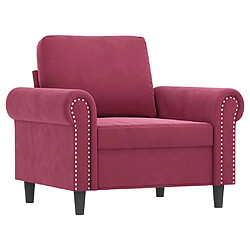 Avis vidaXL Fauteuil avec repose-pied Rouge bordeaux 60 cm Velours