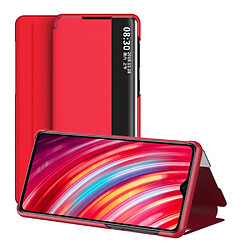 Etui en PU retourner avec support et fenêtre de visualisation rouge pour votre Xiaomi Redmi Note 8 Pro