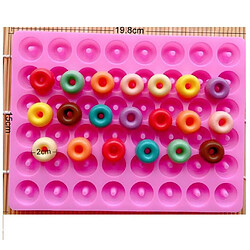 48 Cavité Mini Beignet Silicone Moule Chocolat Biscuit Gâteau Moule Rose pas cher