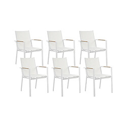 Beliani Lot de 6 chaises BUSSETO Métal Blanc