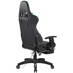 Acheter Decoshop26 Fauteuil de bureau avec fonction de massage siège chauffant hauteur réglable PVC noir / vert 10_0002700