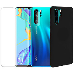 Protection intégrale Verre Trempé incurvé pour Huawei P30 Pro + Verre Trempé Caméra Arrière+Coque souple silicone Noire - Visiodirect-