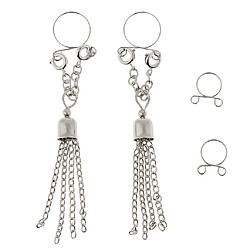 1 paire pince non piercing clip sur mamelon anneau bijoux de corps pompon