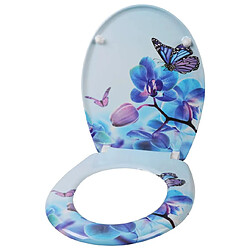 Acheter Helloshop26 Abattant WC de toilette avec abaissement automatique en duroplastique motif papillon-violet 19_0000694