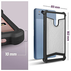 Avizar Coque Téléphone 5.3'' à 5.5'' Silicone Gel Coins Renforcés Dos Effet Cuir Argent pas cher