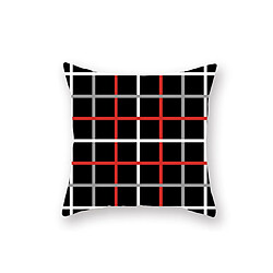 YP Select 3Pcs Home Geometry Line Taie d'oreiller Salon Bureau Housse de coussin de canapé - 1 Rouge 45X45Cm