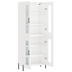 Avis vidaXL Buffet haut Blanc brillant 69,5x34x180 cm Bois d'ingénierie