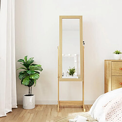 vidaXL Armoire à bijoux miroir avec lumières LED sur pied