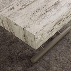 Inside 75 Table basse relevable extensible BLOCK design vintage piétement taupe 80 x 120 cm