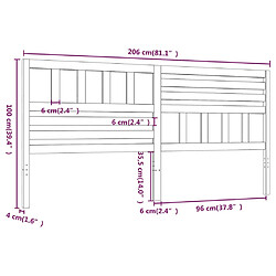 Acheter vidaXL Tête de lit 206x4x100 cm Bois massif de pin