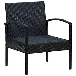 Maison Chic Chaise de jardin avec coussin - Fauteuil d'extérieur Résine tressée Noir -MN79045 pas cher