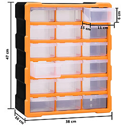 vidaXL Organisateur multi-tiroirs avec 18 tiroirs centraux 38x16x47 cm pas cher