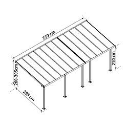 Pergola 21.8m² blanc - 704354 - PALRAM