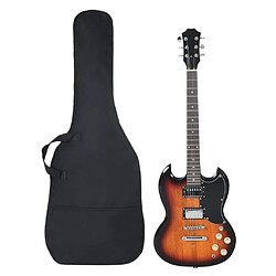 vidaXL Guitare électrique pour débutants et sac marron et noir 4/4 39"