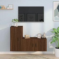 vidaXL Ensemble de meubles TV 2 pcs Chêne marron Bois d'ingénierie