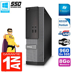 PC DELL 3020 SFF Intel G3220 RAM 8Go Disque Dur 960 Go SSD Graveur DVD Wifi W7 - Occasion