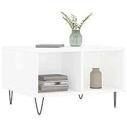 Avis Maison Chic Table basse,Table Console Table d'appoint, Table pour salon Blanc 60x50x36,5 cm Bois d'ingénierie -MN43911