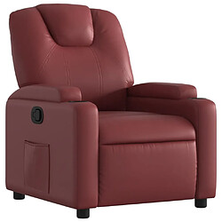 Maison Chic Fauteuil inclinable,Fauteuil luxe de relaxation Rouge bordeaux Similicuir -MN58819