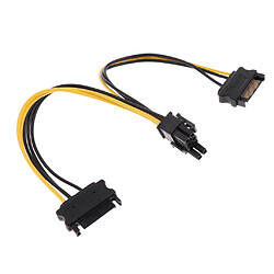 Avis 1x Câble D'alimentation Graphique Adaptateur Câble Double Sata 15p Mâle à 8p Câble Minier