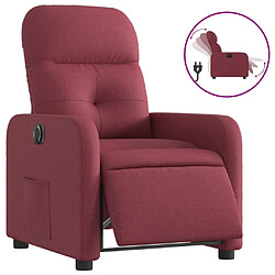 vidaXL Fauteuil inclinable électrique Rouge bordeaux Tissu