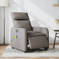 vidaXL Fauteuil de massage inclinable électrique Taupe Tissu