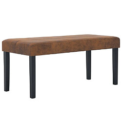 Helloshop26 Banquette pouf tabouret meuble banc 106 cm marron synthétique daim 3002199