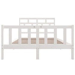 Acheter Maison Chic Lit adulte - Lit simple Cadre de lit,Structure du lit Contemporain Blanc Bois de pin massif 140x200 cm -MN12894