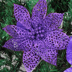 Wewoo Fleurs Artificielles 10 PCS 15cm Simulation Creuse Fleur Artificielle Enfants Fête D'anniversaire Décoration Nouvel An Décor De Noël Violet