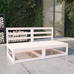 Maison Chic Canapé à 2 places de jardin | Canapé d'extérieur | Fauteuil,Banquette Jardin Blanc Bois de pin solide -MN34534