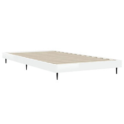 Acheter vidaXL Cadre de lit sans matelas blanc brillant 90x200 cm