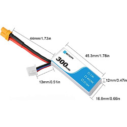 Batterie Lipo 7.4V 300mAh 45C 2S HV | Connecteur XT30 | Léger, adapté au drone Kondor spatial de Radiofly