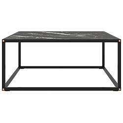 Maison Chic Table basse,Table Console Table d'appoint, Table pour salon Noir avec verre marbre noir 80x80x35 cm -MN17447