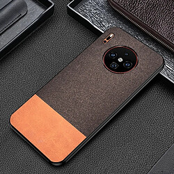 Wewoo Coque Souple Pour Huawei Mate 30 Pro Splicing antichoc PU + Texture de tissu PC + TPU Housse de protection marron